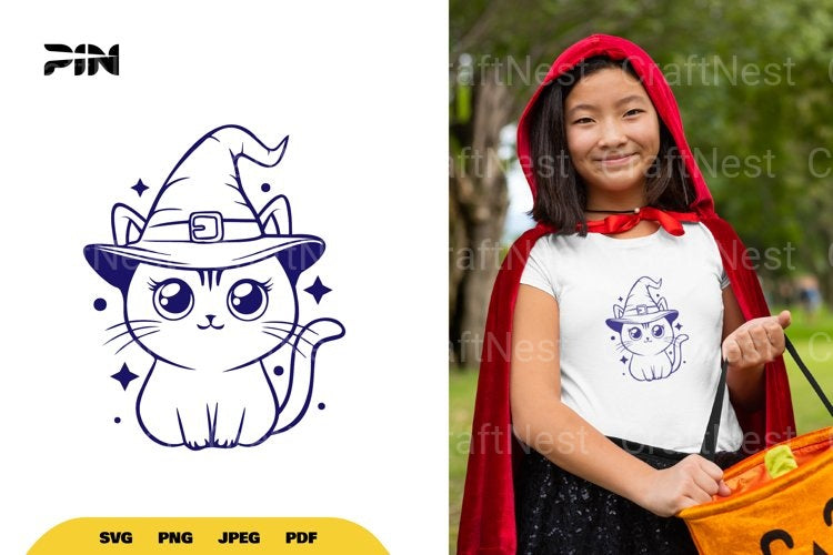 Witch Cat Halloween SVG Bundle - CraftNest - Digital Crafting and Art