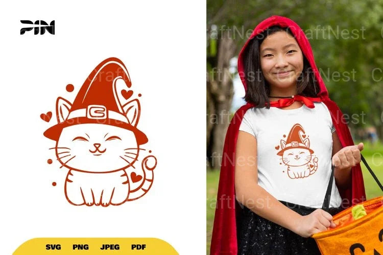 Witch Cat Halloween SVG Bundle - CraftNest - Digital Crafting and Art