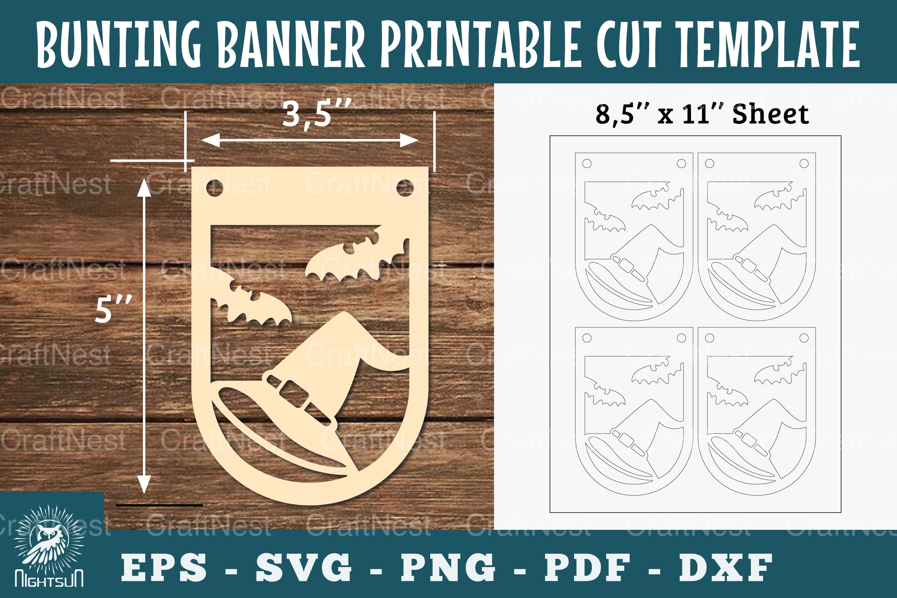 Witch Hat Bunting Banner Printable Clipart Bundle - CraftNest - Digital Crafting and Art