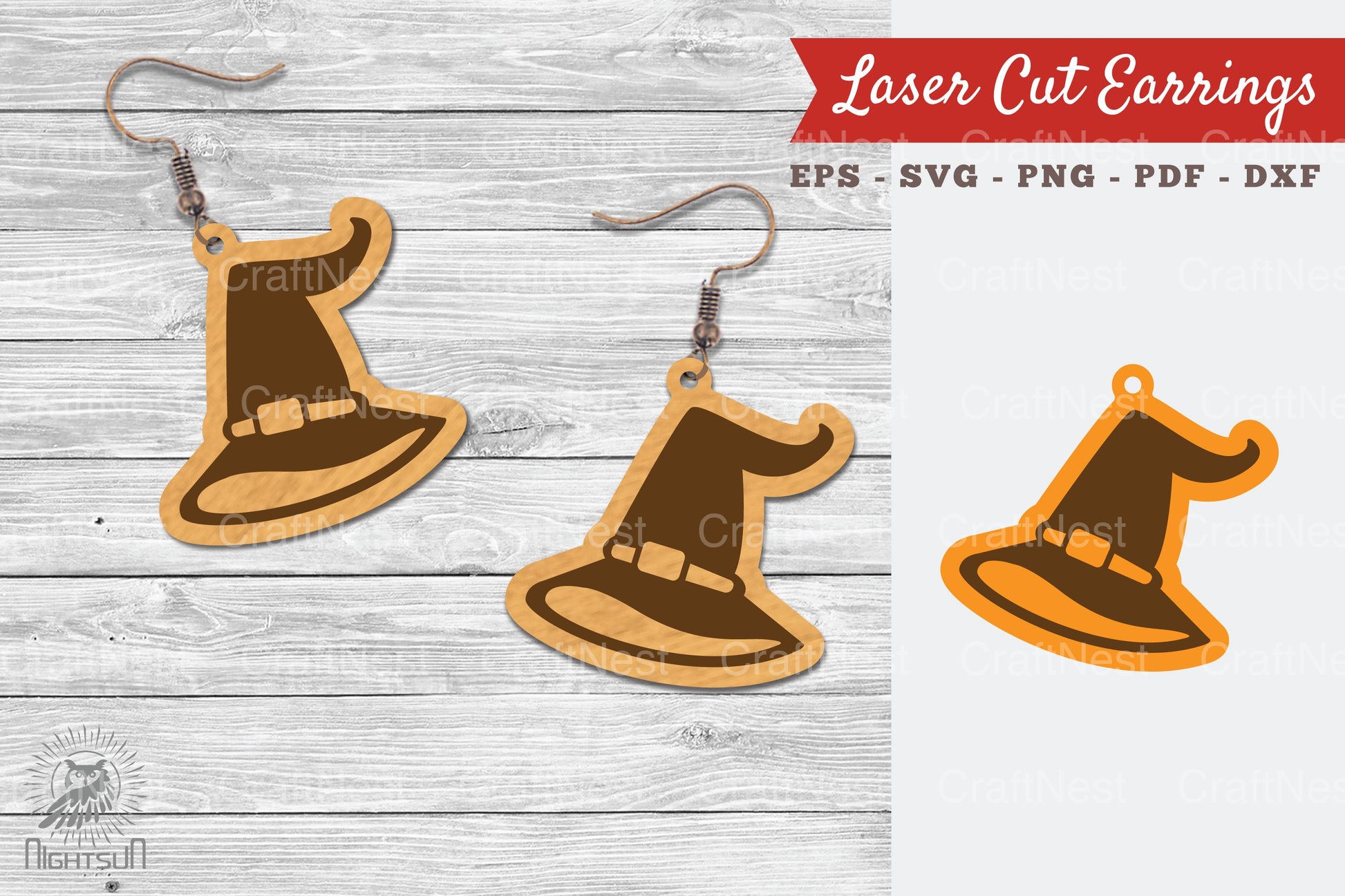 Witch Hat Laser Cut Earrings SVG Bundle - CraftNest - Digital Crafting and Art