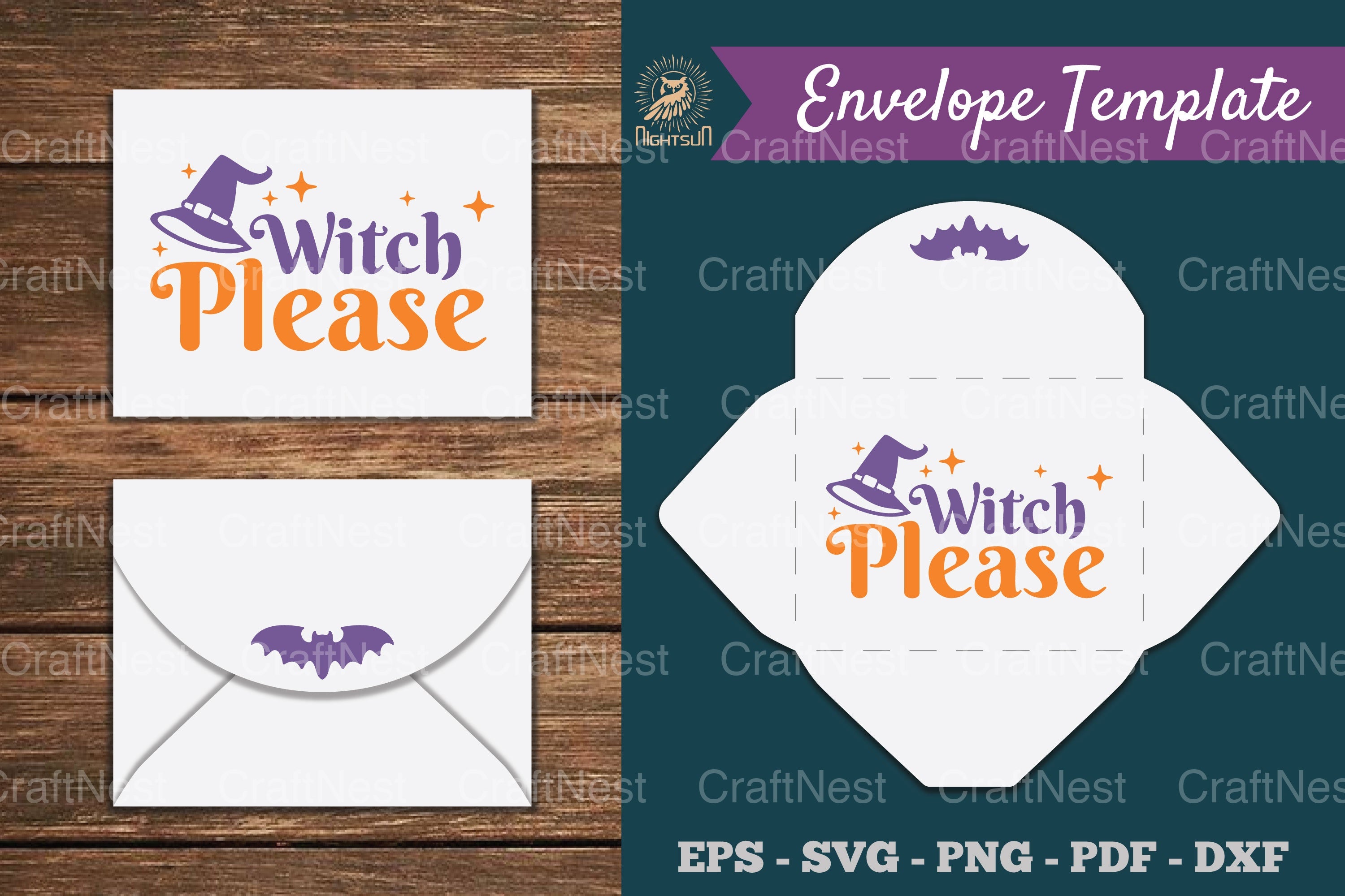 Witch Please Envelope Template SVG Bundle - CraftNest - Digital Crafting and Art