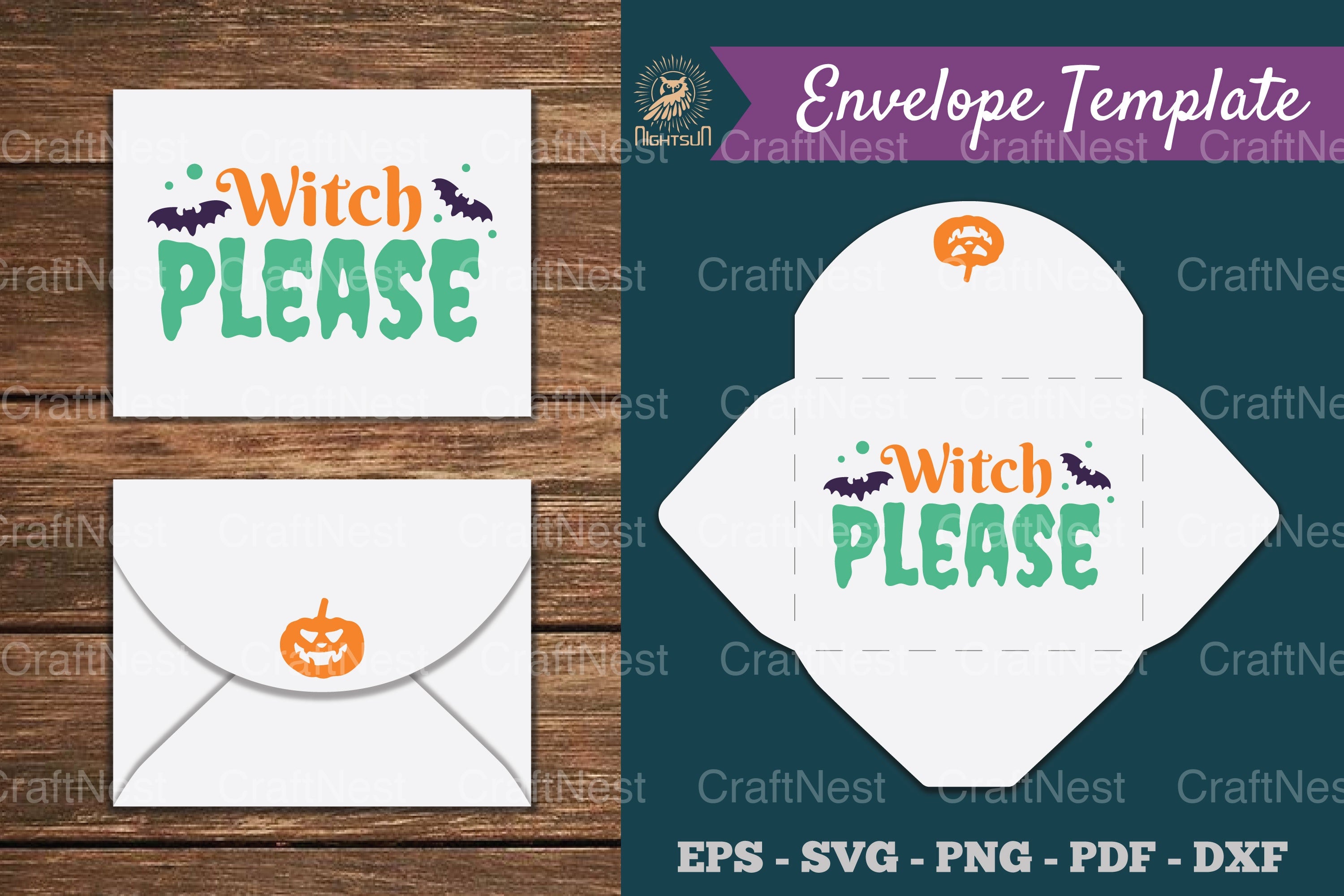Witch Please Envelope Template SVG Bundle - CraftNest - Digital Crafting and Art