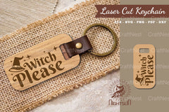 Witch Please Laser Cut Keychain Design - CraftNest - Digital Crafting and Art