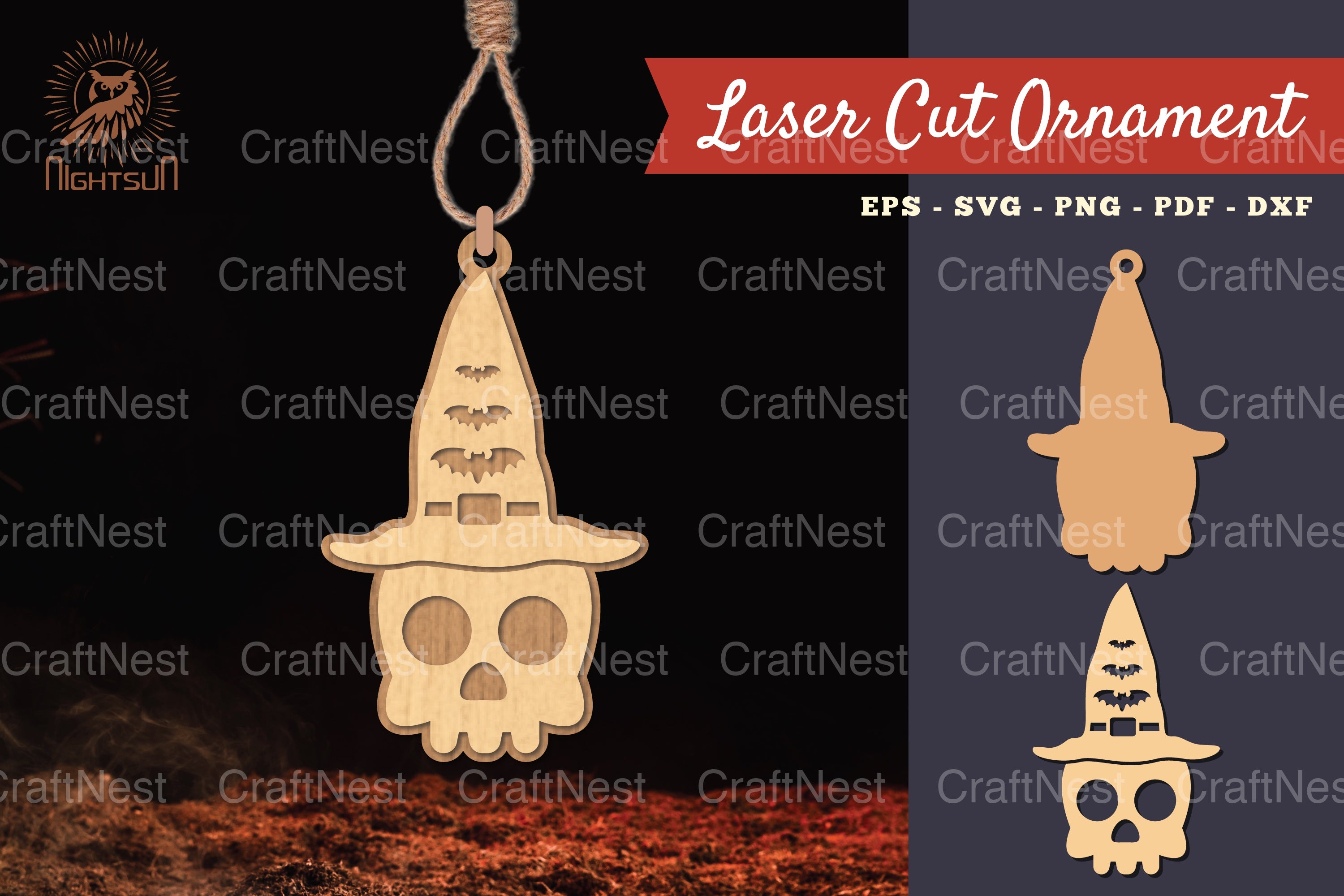 Witch Skull Lasercut Ornament Clipart Bundle - CraftNest - Digital Crafting and Art
