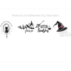 Witch and Cat Halloween SVG - CraftNest - Digital Crafting and Art