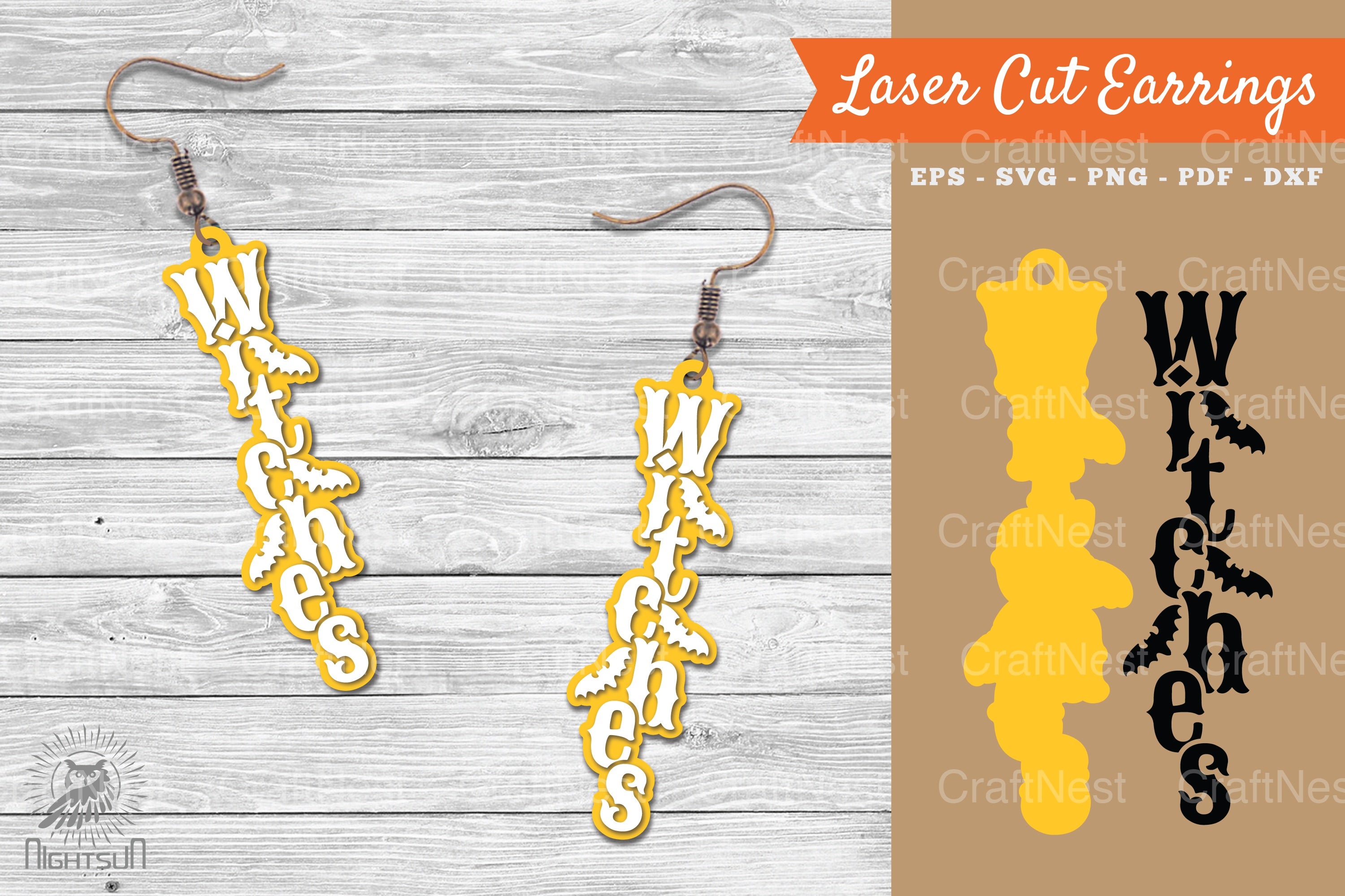 Witches Laser Cut Earrings SVG Bundle - CraftNest - Digital Crafting and Art