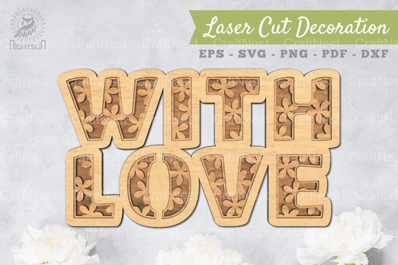 With Love 3D Lasercut Decoration Clipart Bundle - CraftNest - Digital Crafting and Art
