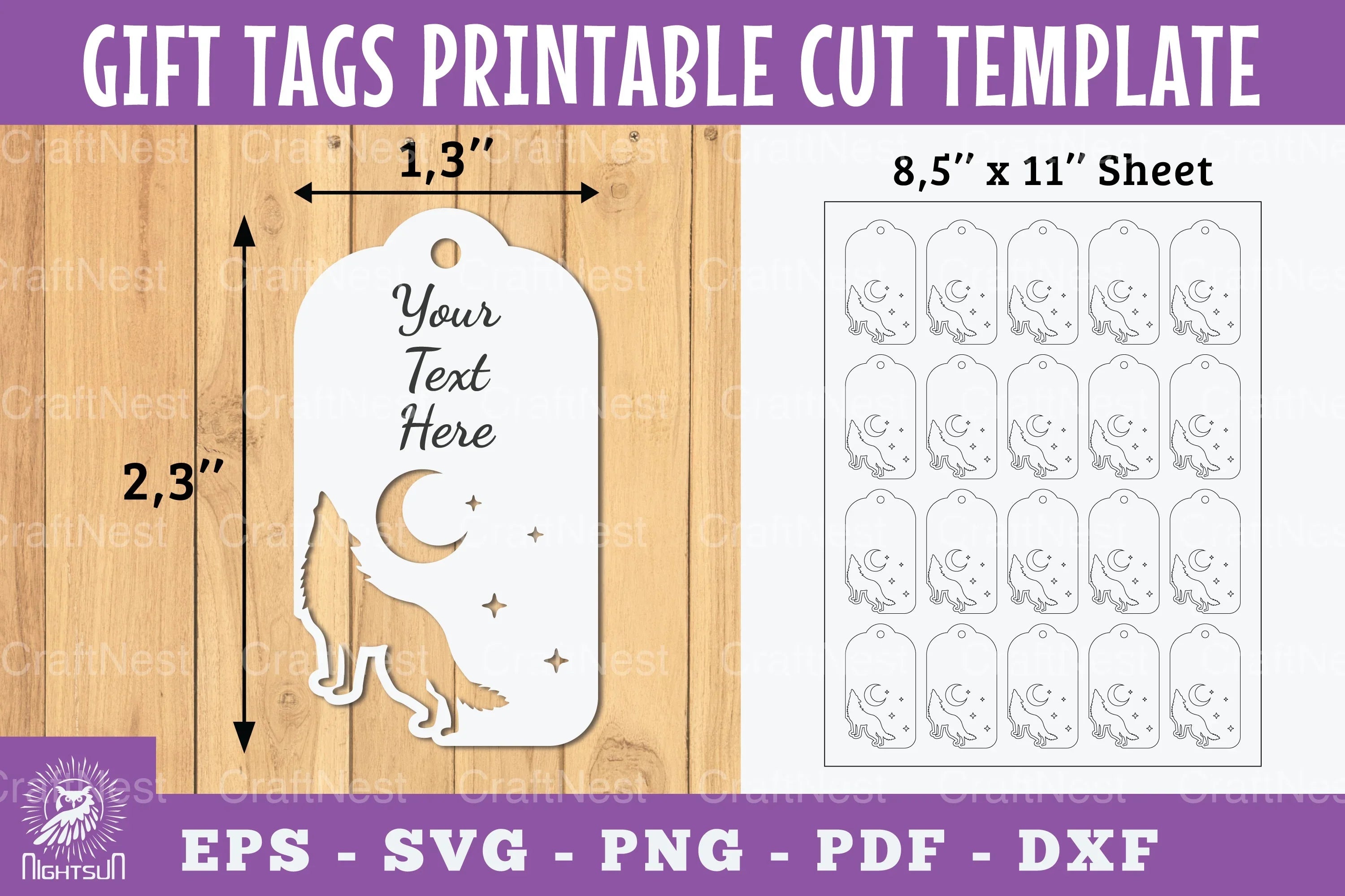 Wolf Gift Tags Printable Bundle - CraftNest - Digital Crafting and Art