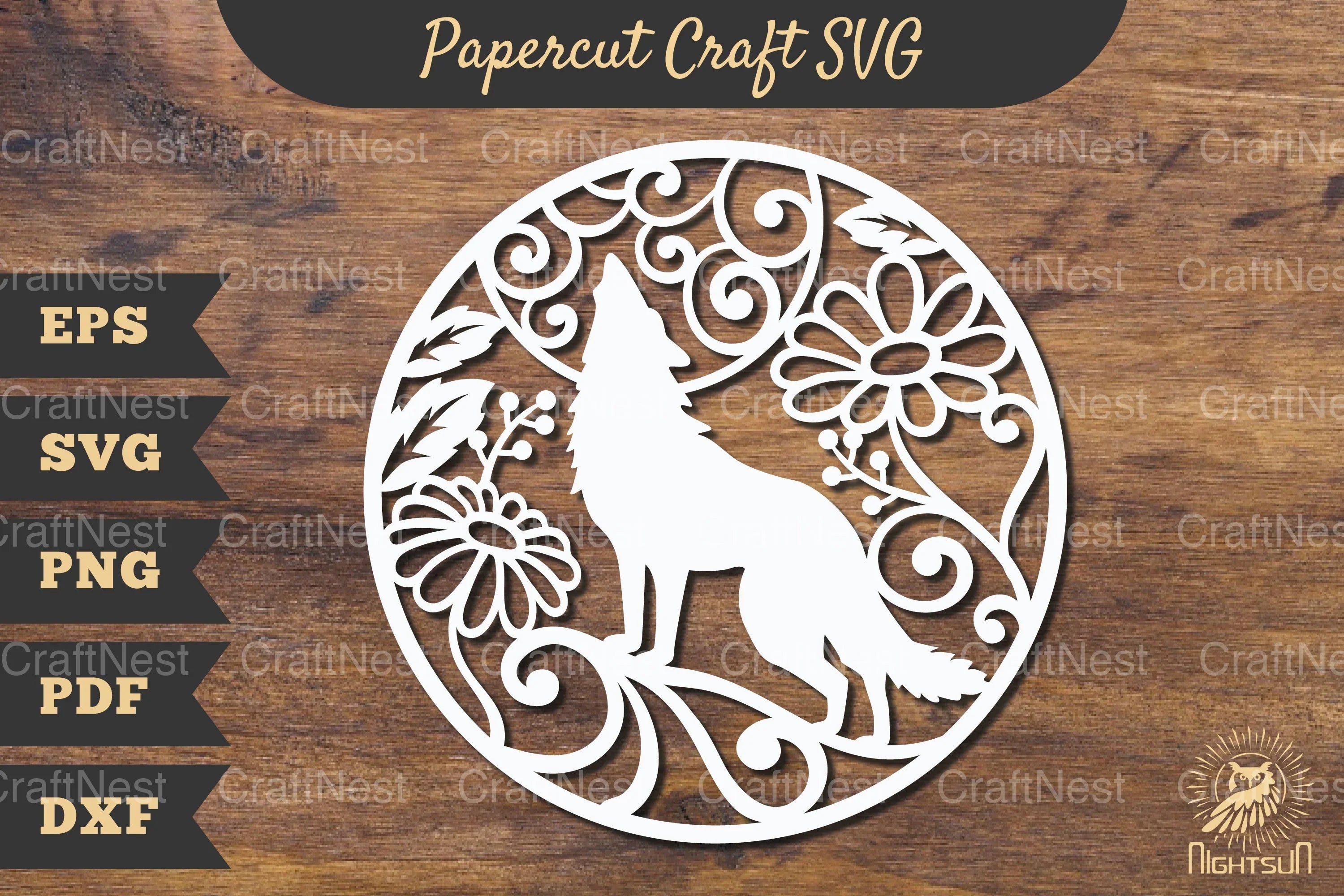 Wolf Papercut Craft SVG Bundle - CraftNest - Digital Crafting and Art