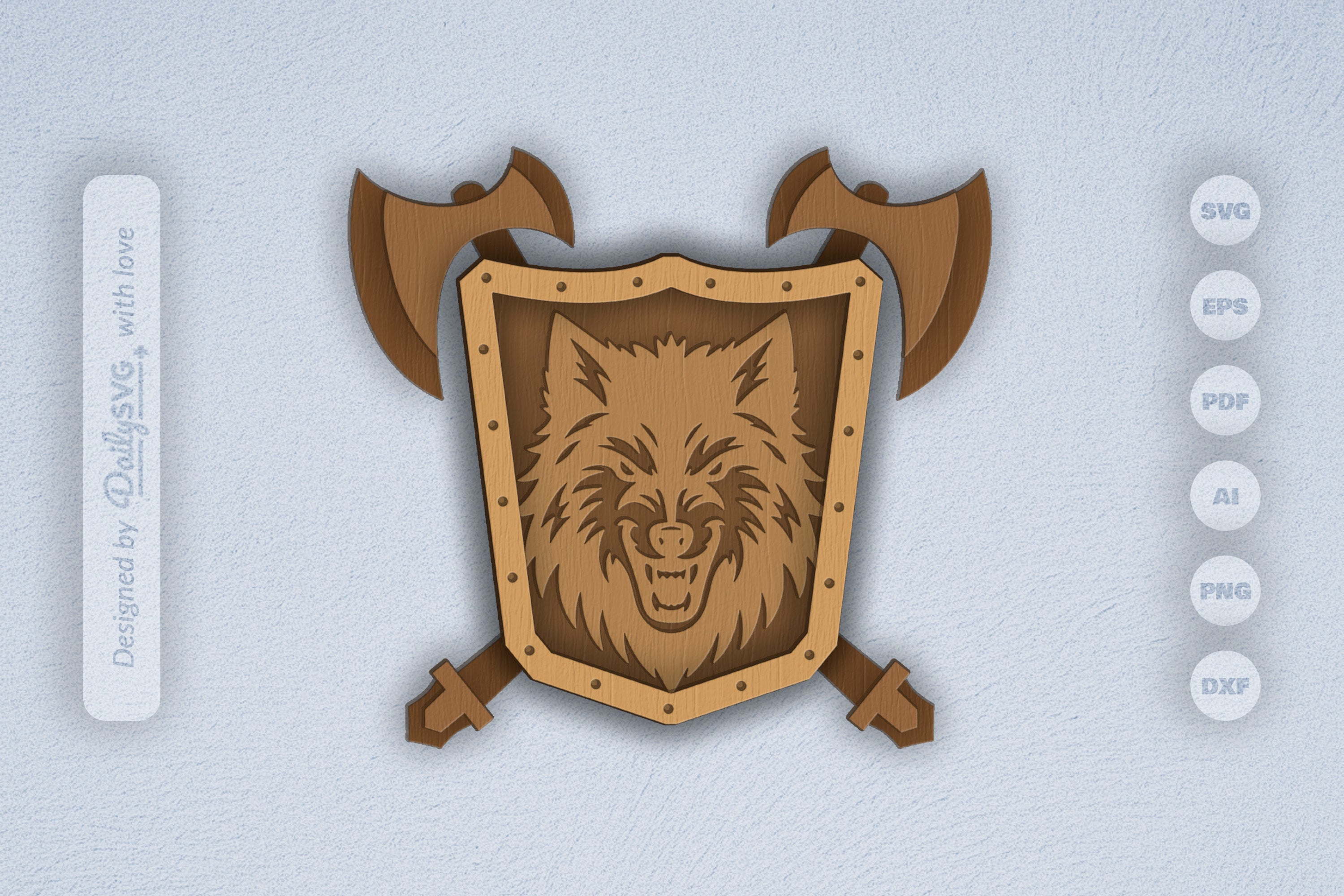 Wolf Shield Laser Cut SVG Bundle