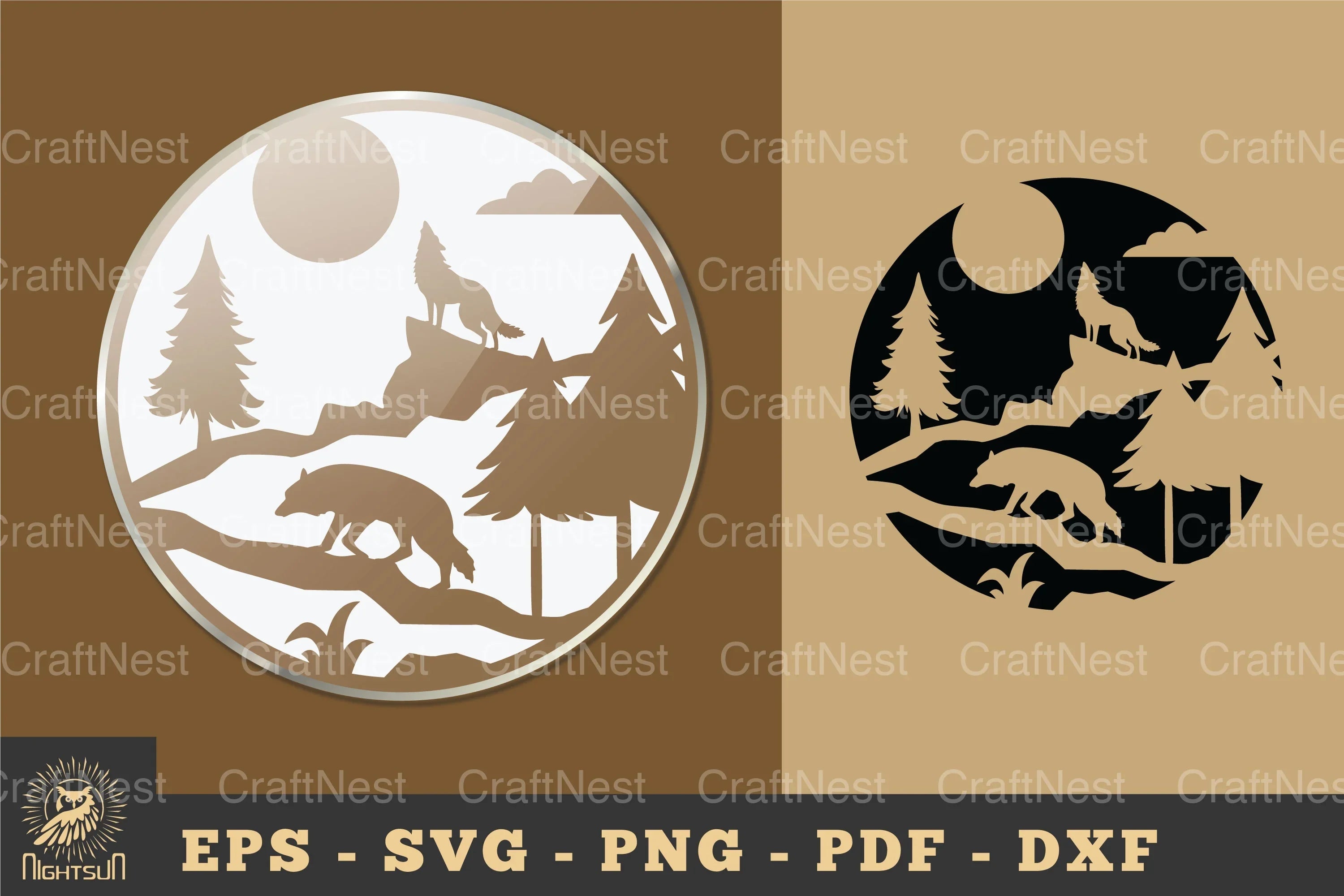 Forest Wolf Ornament Sticker Clipart Bundle - CraftNest - Digital Crafting and Art