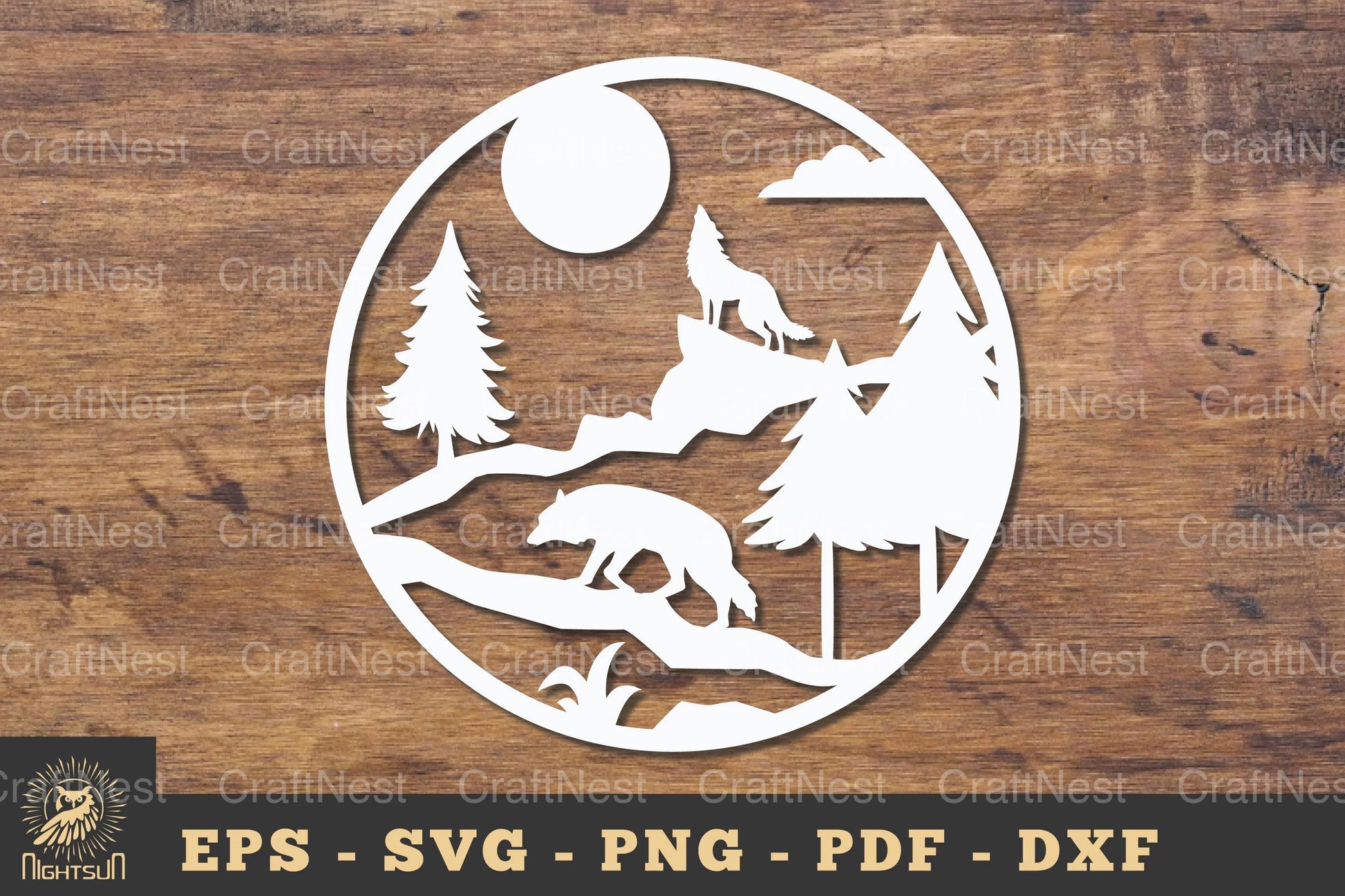 Wolf in Forest Papercut Clipart Bundle - CraftNest - Digital Crafting and Art