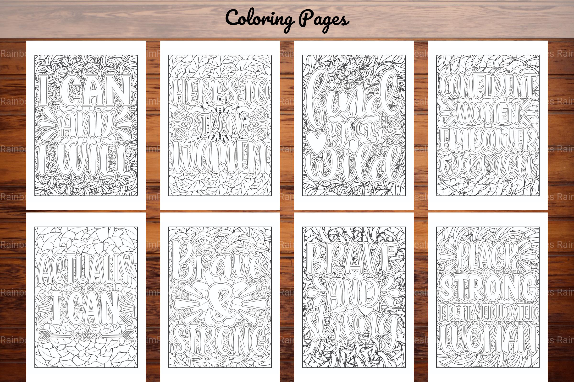 Strong Woman Quotes Coloring Book - CraftNest - Digital Crafting and Art