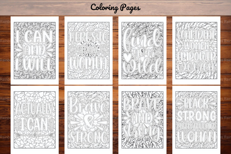 Strong Woman Quotes Coloring Book - CraftNest - Digital Crafting and Art