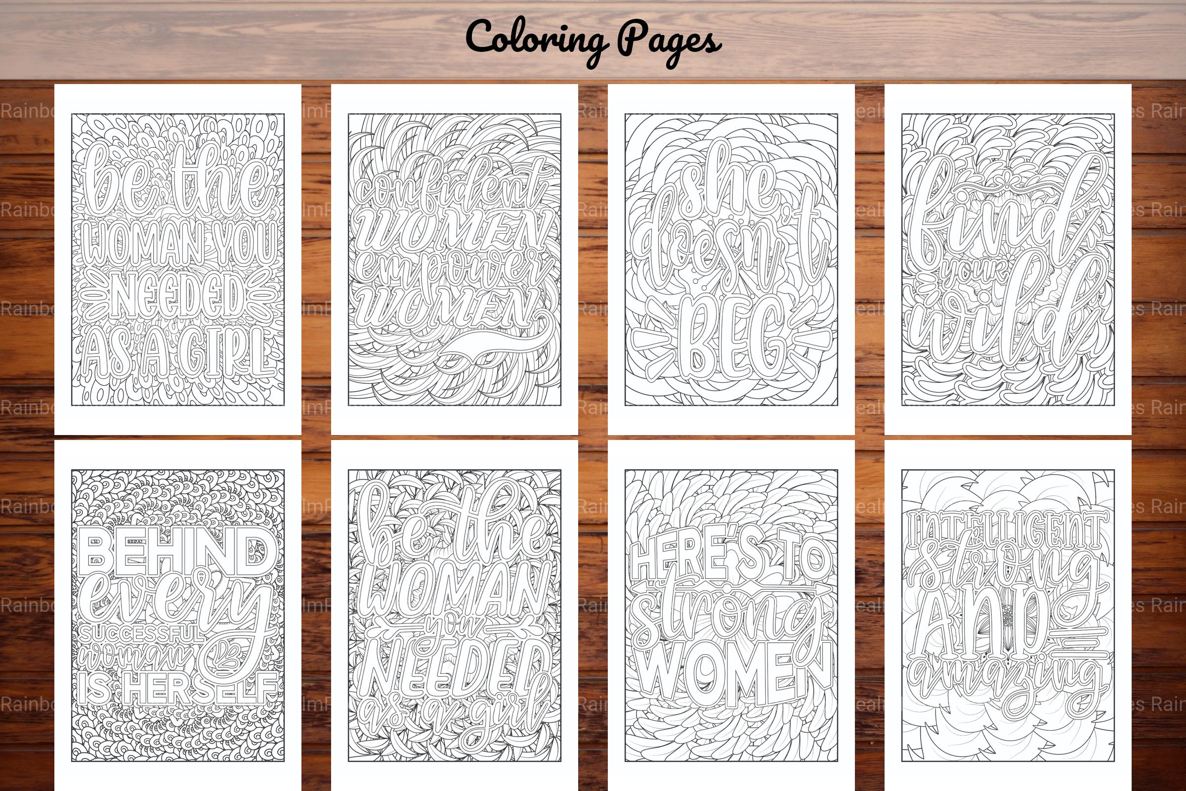 Strong Woman Quotes Coloring Book - CraftNest - Digital Crafting and Art