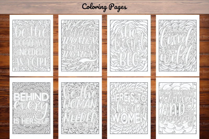 Strong Woman Quotes Coloring Book - CraftNest - Digital Crafting and Art