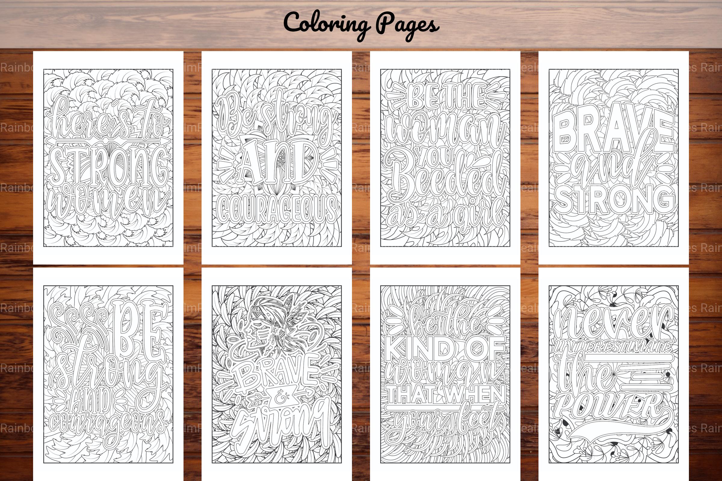 Strong Woman Quotes Coloring Book - CraftNest - Digital Crafting and Art