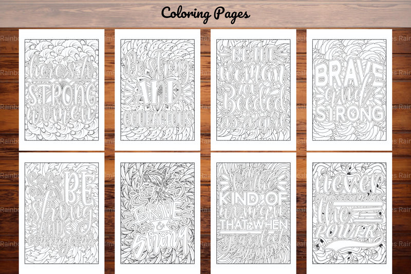 Strong Woman Quotes Coloring Book - CraftNest - Digital Crafting and Art