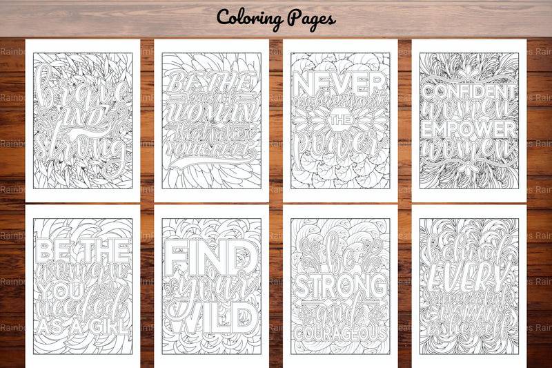 Strong Woman Quotes Coloring Book - CraftNest - Digital Crafting and Art