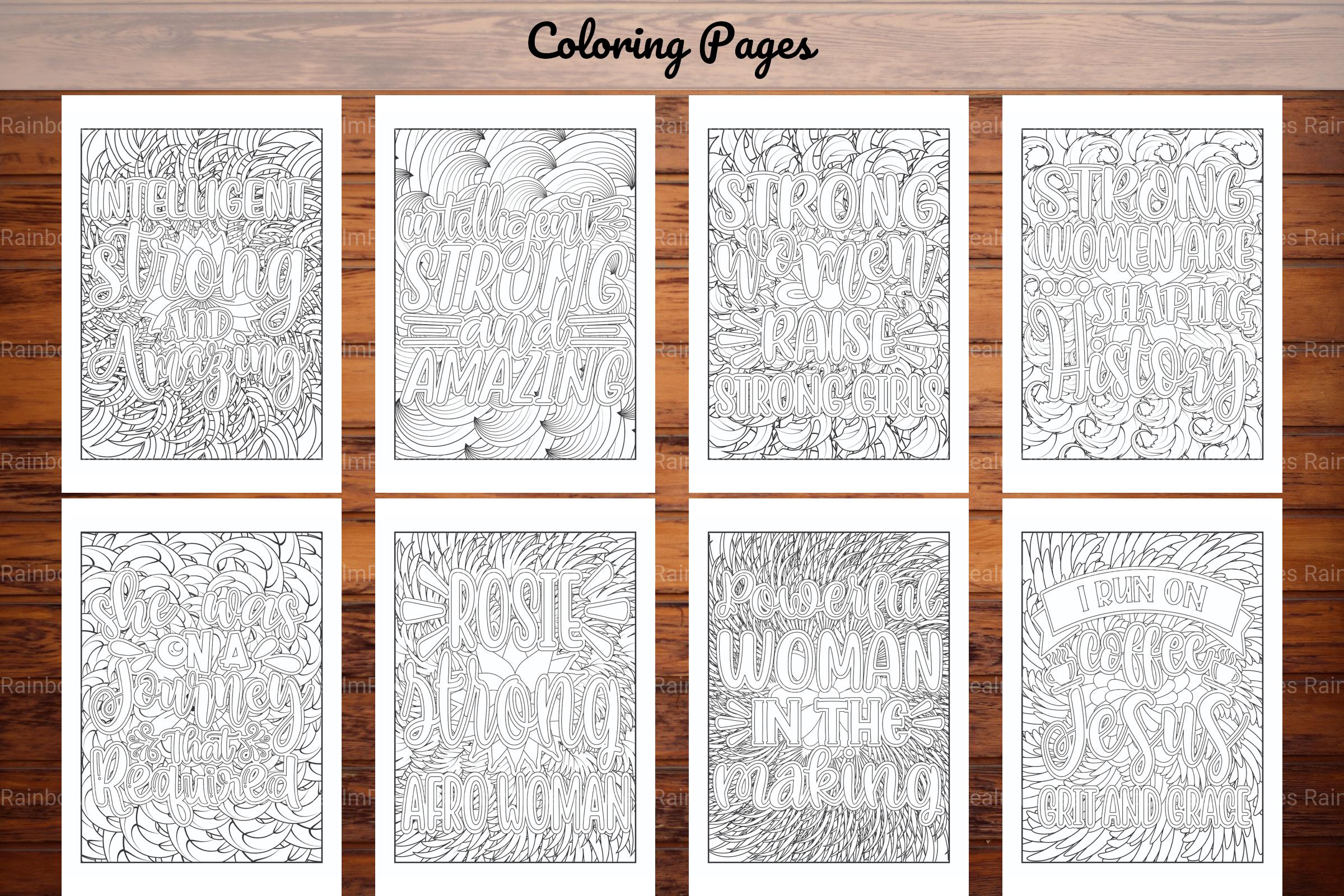 Strong Woman Quotes Coloring Book - CraftNest - Digital Crafting and Art