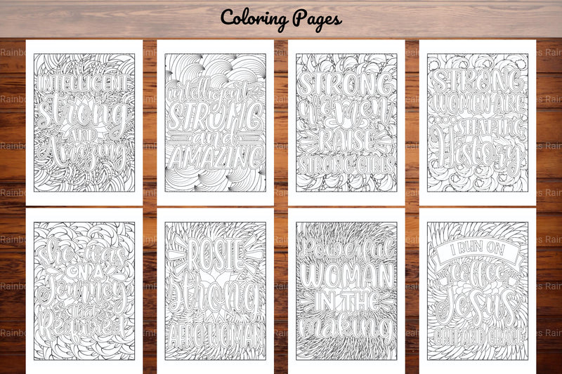 Strong Woman Quotes Coloring Book - CraftNest - Digital Crafting and Art