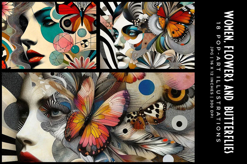 Women, Flowers & Butterflies - CraftNest - Digital Crafting and Art