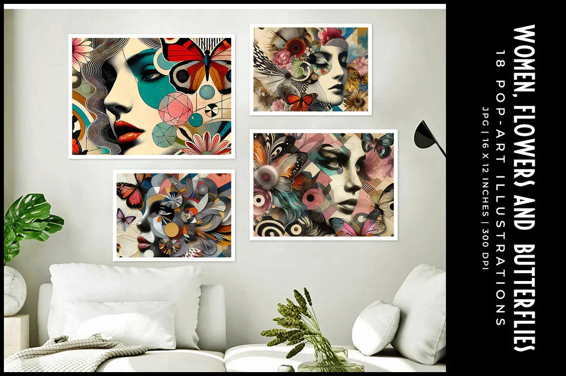 Women, Flowers & Butterflies - CraftNest - Digital Crafting and Art