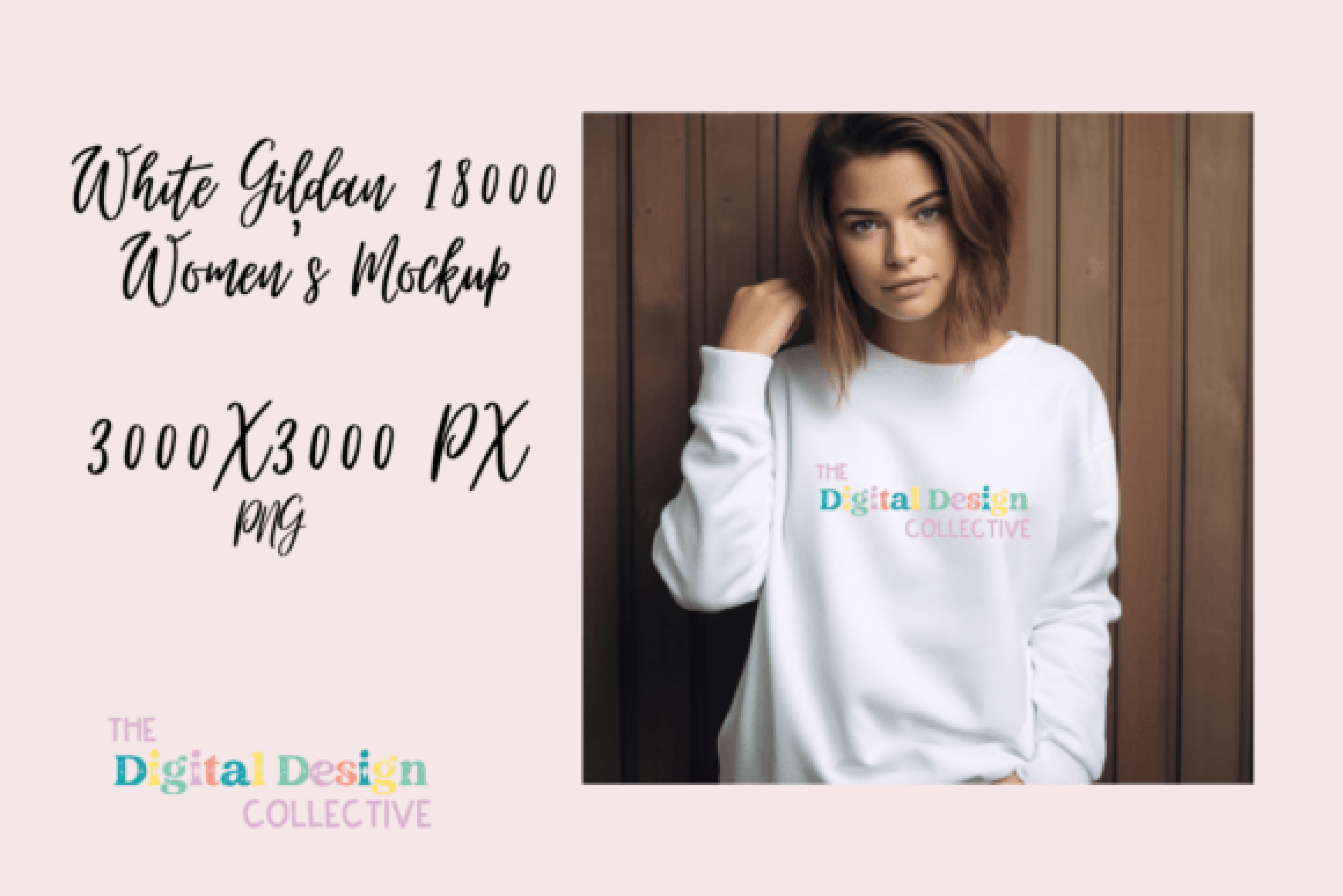 Women's White Gildan Sweater Mockup