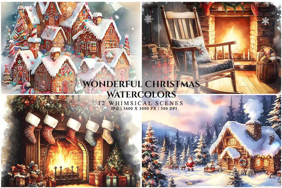 Wonderful Christmas Watercolors