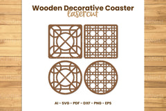 Wooden Decorative Coaster Lasercut Clipart Bundle - CraftNest - Digital Crafting and Art