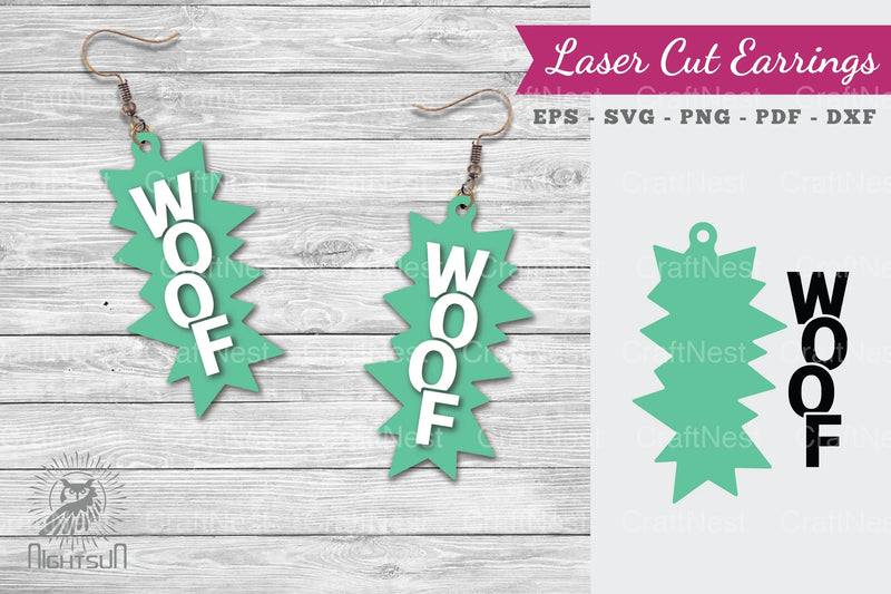 Woof Laser Cut Earrings Clipart Bundle - CraftNest - Digital Crafting and Art