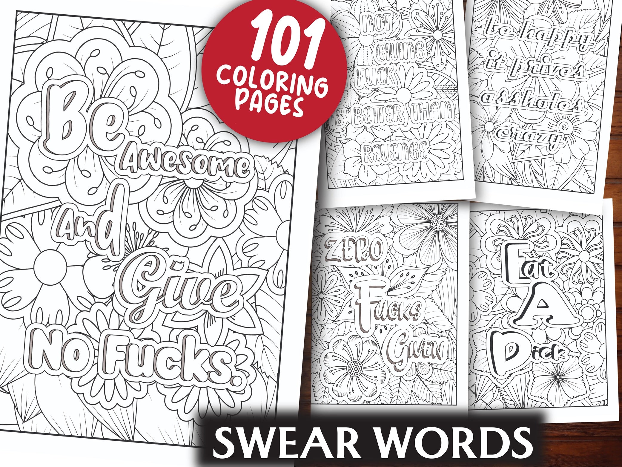 Swear Words Coloring Book - CraftNest - Digital Crafting and Art