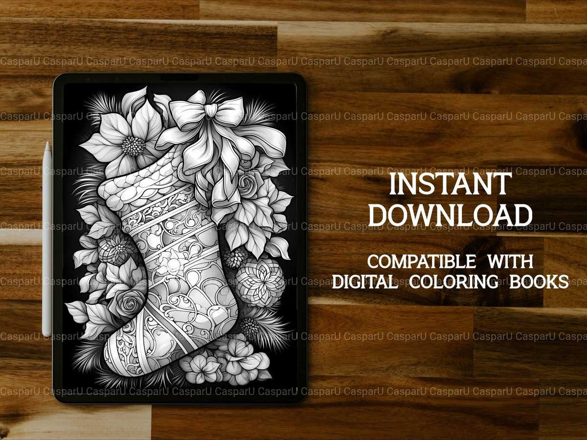 Xmas Flower Stockings Coloring Books - CraftNest