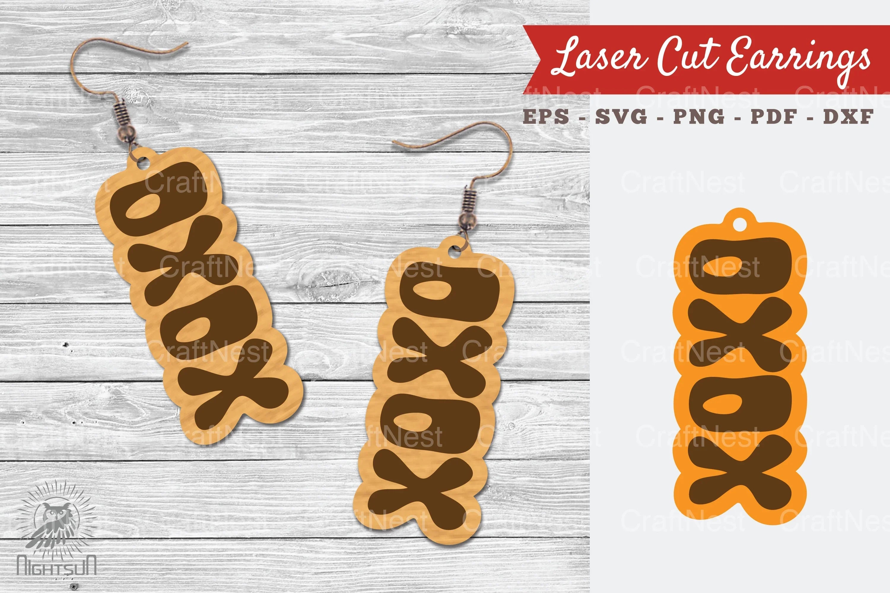 Xoxo Laser Cut Earrings Design Bundle - CraftNest - Digital Crafting and Art