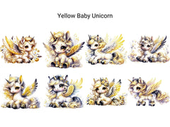 Yellow Baby Unicorn - CraftNest - Digital Crafting and Art
