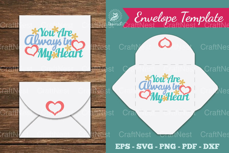 You Are Always in My Heart Envelope Template Clipart Bundle - CraftNest - Digital Crafting and Art