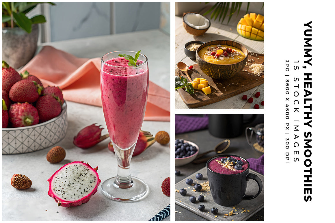 Yummy Healthy Smoothies - Stock Images