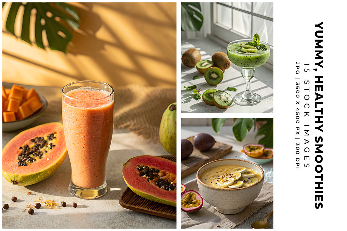 Yummy Healthy Smoothies - Stock Images