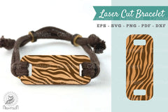 Zebra Texture Laser Cut Bracelet Design Bundle - CraftNest - Digital Crafting and Art
