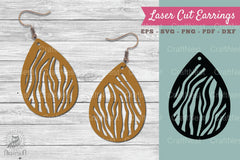 Zebra Texture Laser Cut Earrings SVG Bundle - CraftNest - Digital Crafting and Art