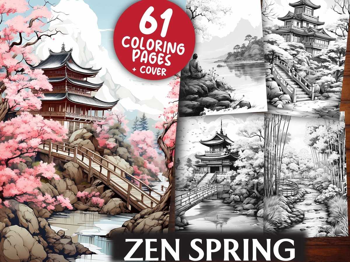 Zen Spring Coloring Books - CraftNest