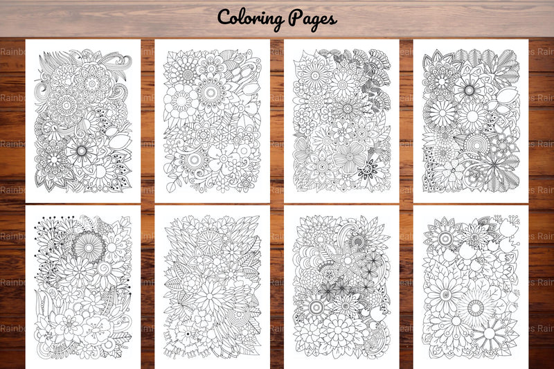 Flowers Zentangle Coloring Book - CraftNest - Digital Crafting and Art