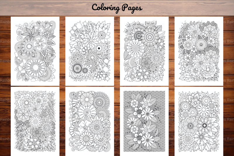 Flowers Zentangle Coloring Book - CraftNest - Digital Crafting and Art