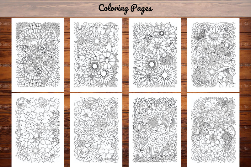 Flowers Zentangle Coloring Book - CraftNest - Digital Crafting and Art