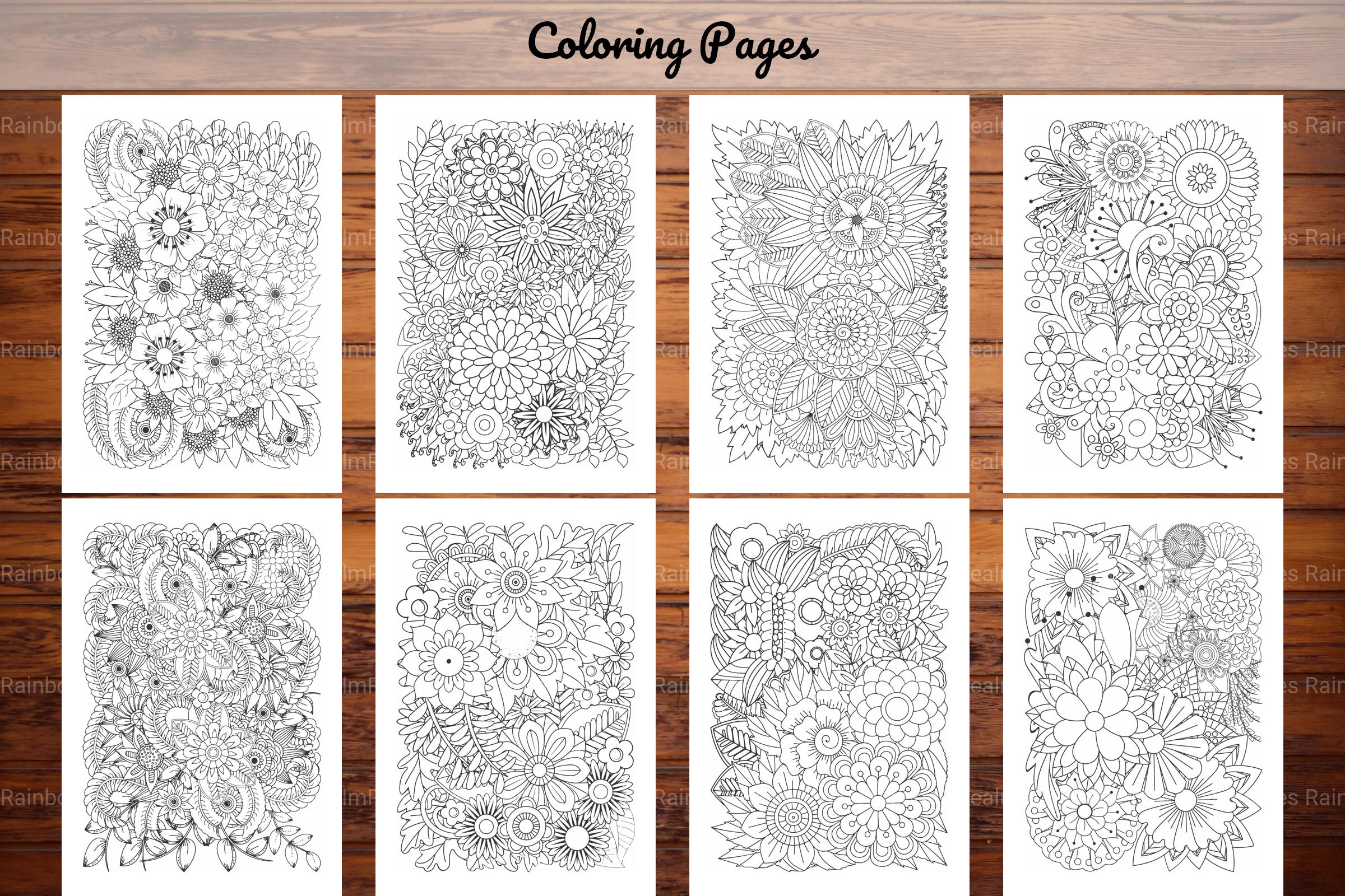Flowers Zentangle Coloring Book - CraftNest - Digital Crafting and Art