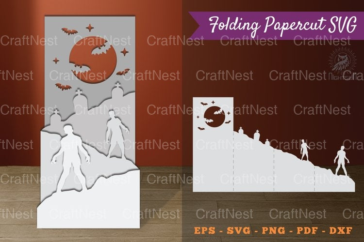 Zombie Folding Papercut SVG Bundle - CraftNest - Digital Crafting and Art