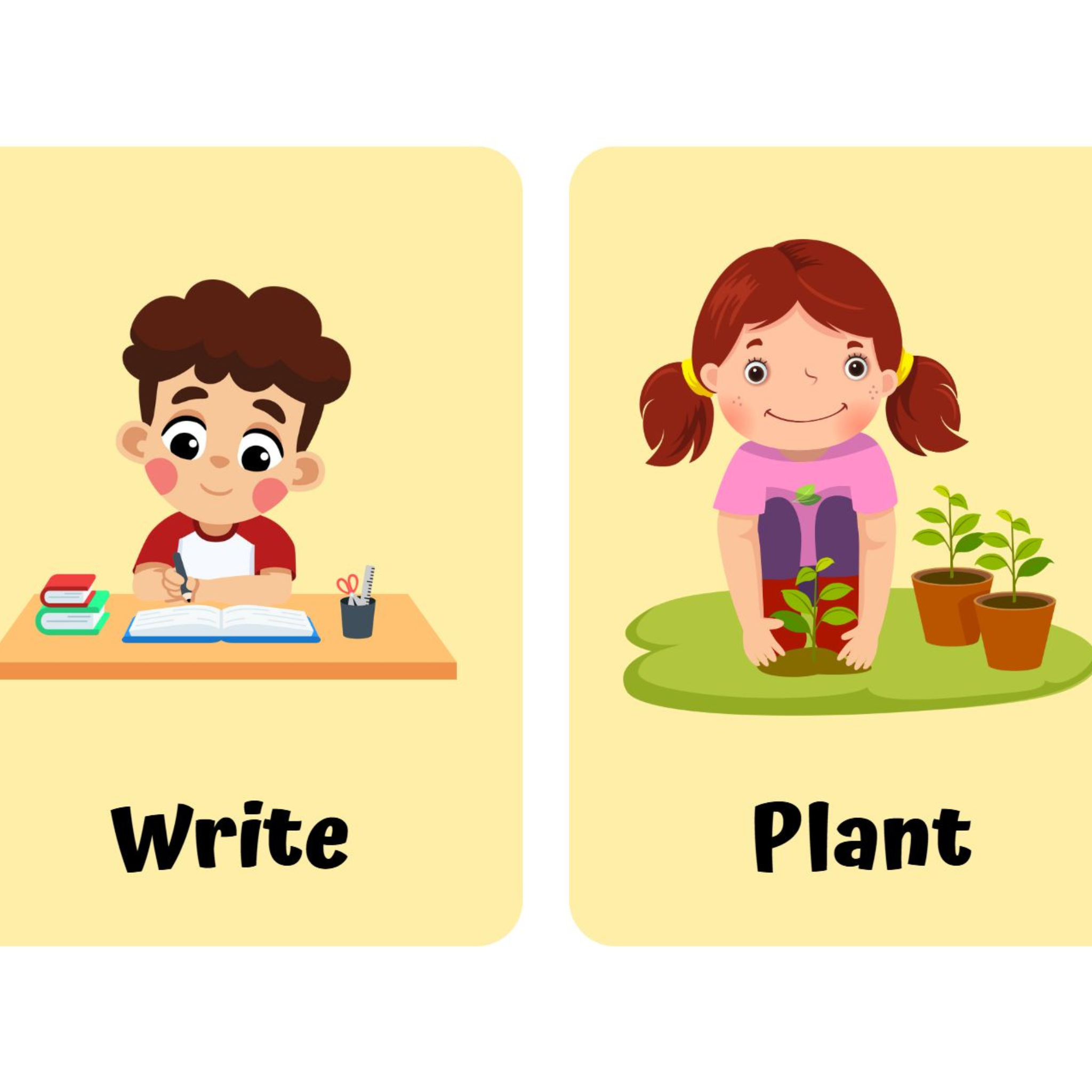 Action Verbs Flashcards for Kids