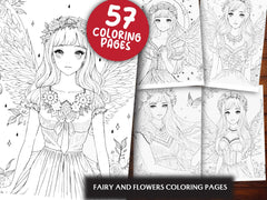 Fairy and Flowers Coloring Pages - CraftNest - Digital Crafting and Art