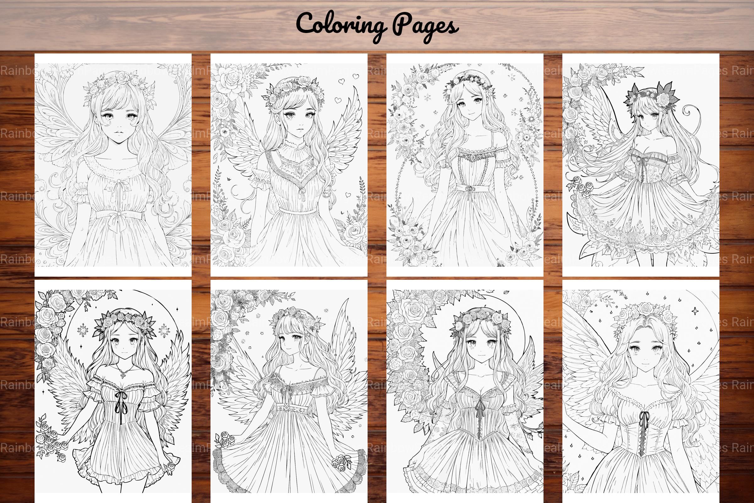 Fairy and Flowers Coloring Pages - CraftNest - Digital Crafting and Art