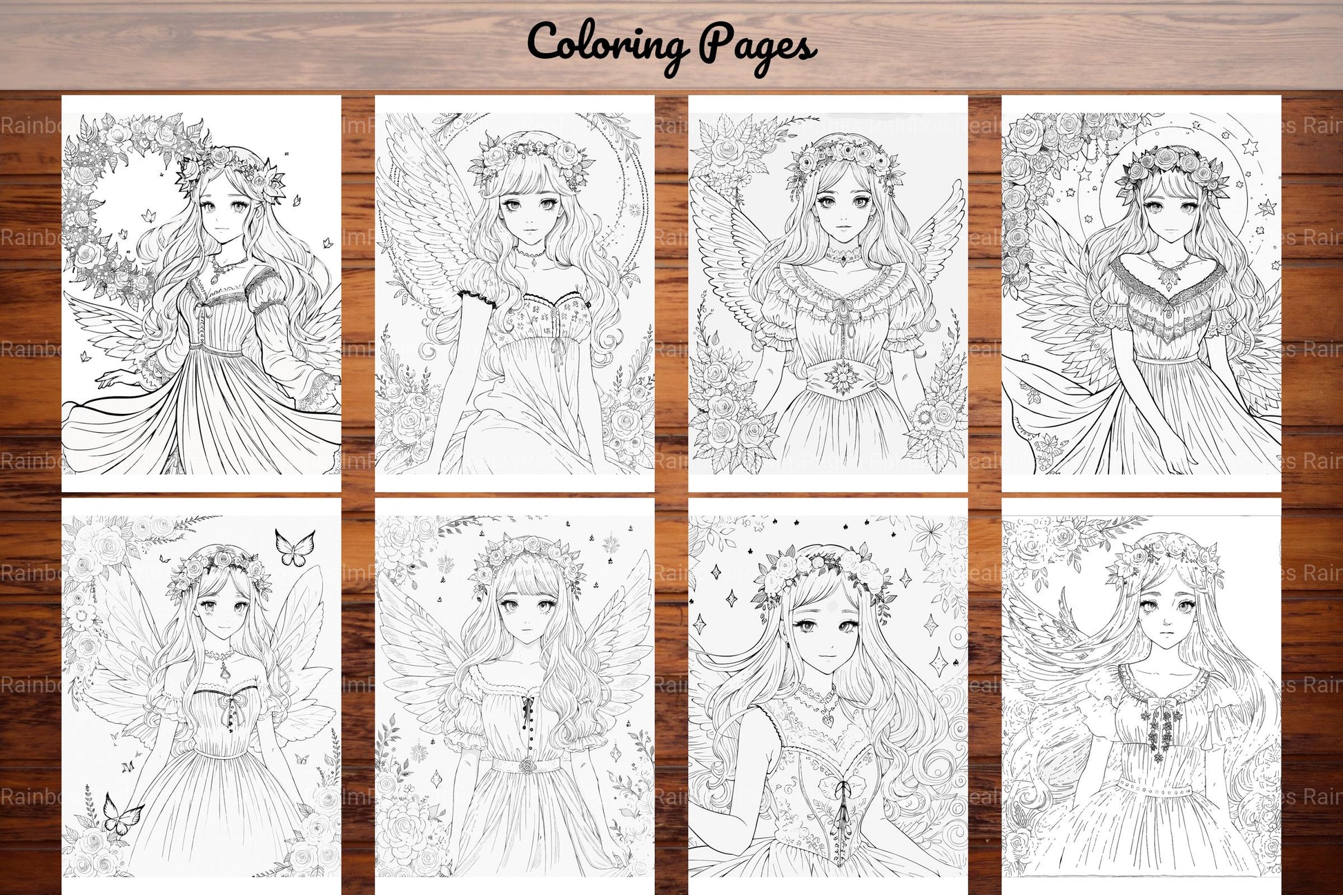 Fairy and Flowers Coloring Pages - CraftNest - Digital Crafting and Art